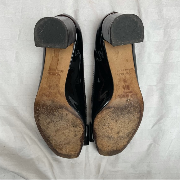 Patent Leather Kate Spade Dijon Pumps w Leather Bow - Picture 7 of 15